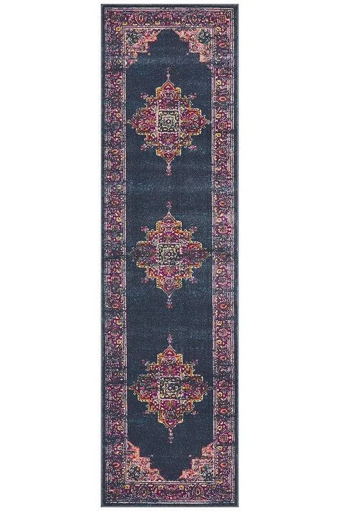 Babylon 211 Navy Runner Rug