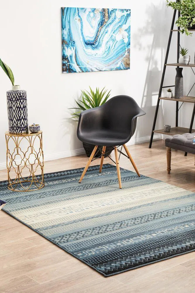 One Tribe Navy Modern Rug