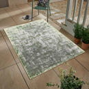 Denau Green Distressed Machine Washable Rug