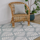 Dibang Aqua Light Green and Cream Indoor Outdoor Rug