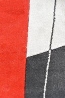 Aria Grey Red Abstract Rug