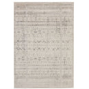 Ikop Light Grey and White Traditional Distressed Rug