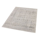 Ikop Light Grey and White Traditional Distressed Rug