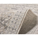 Ikop Light Grey and White Traditional Distressed Rug