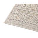 Ikop Light Grey and White Traditional Distressed Rug