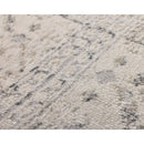 Ikop Light Grey and White Traditional Distressed Rug