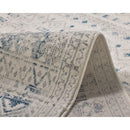 Izmir Navy and White Traditional Distressed Rug