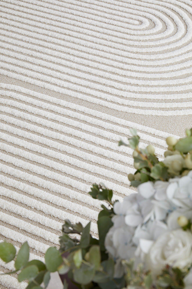 Lotus Abbey Beige White Runner Rug