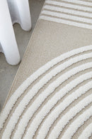 Lotus Abbey Beige White Runner Rug