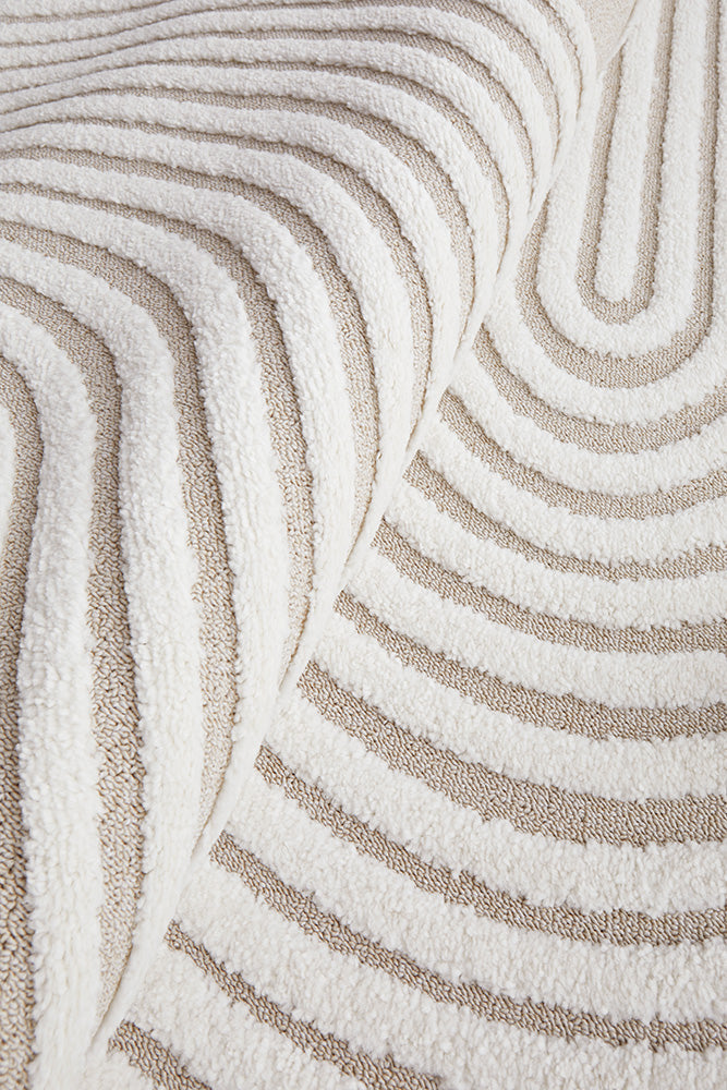 Lotus Abbey Beige White Runner Rug