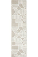 Lotus Leo Beige White Runner Rug