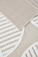 Lotus Leo Beige White Runner Rug