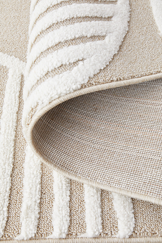 Lotus Leo Beige White Runner Rug
