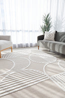 Lotus Leo Beige White Rug