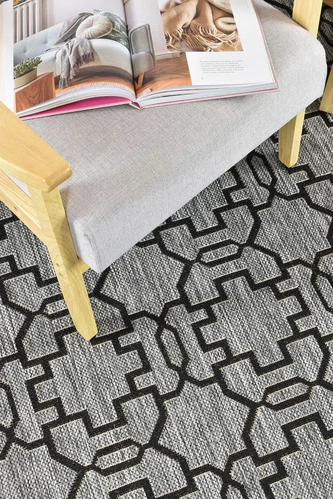 Alaska Indoor Outdoor 08 Grey Black Rug