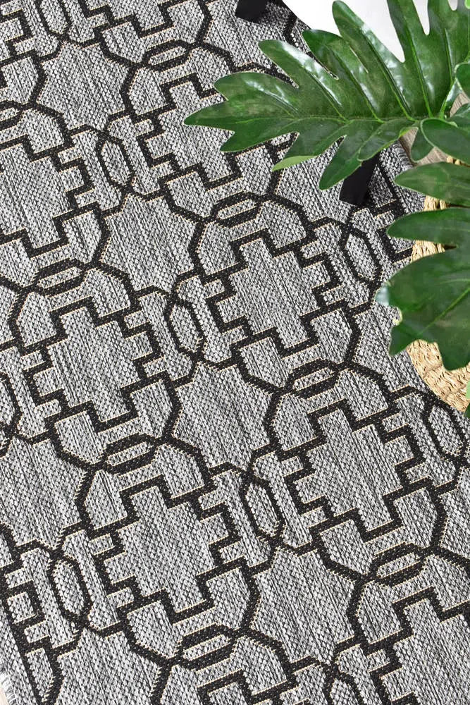 Alaska Indoor Outdoor 08 Grey Black Rug