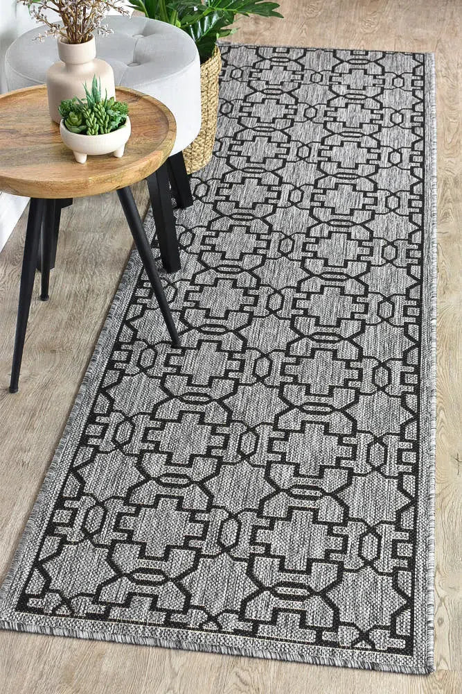 Alaska Indoor Outdoor 08 Grey Black Rug