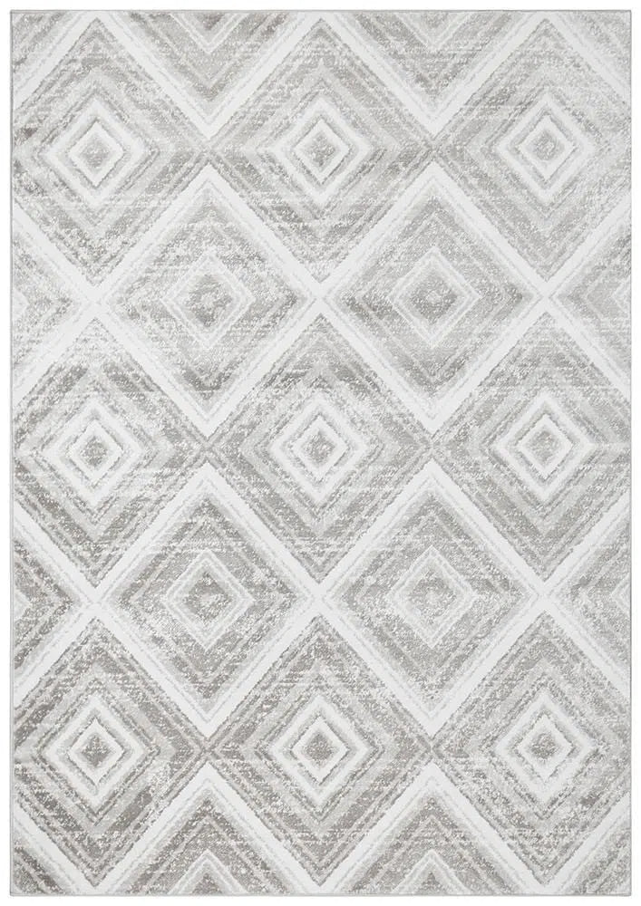 Sabrina Rugs Sabrina Geo Diamonds Rug Silver Grey