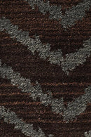 Moroccan Style Chevron Design Brown Grey Rug