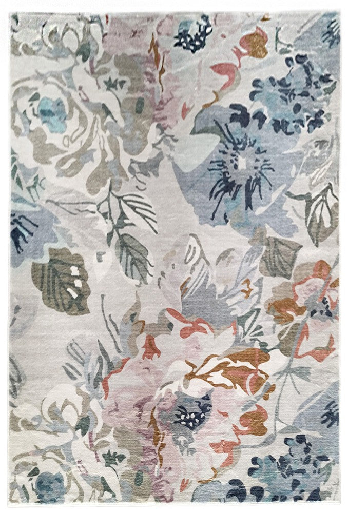 Kyul Floral Multicolour Machine Washable Rug