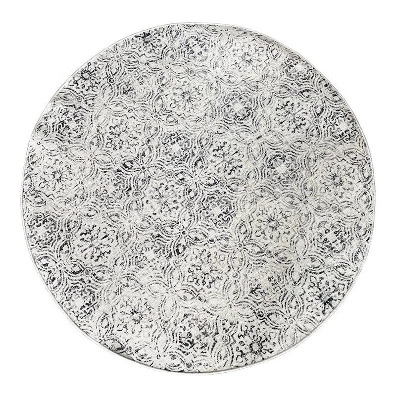 Mozaic Grey Round Non-slip Rug