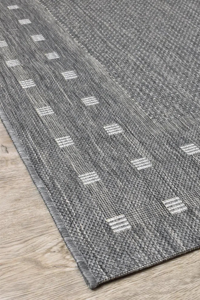 Grey Picnic Pattern Patio Grey Outdoor Rug