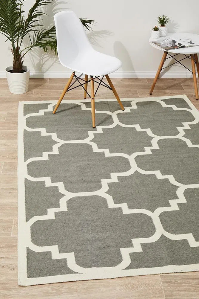Flat Weave Moroccan Grey Rug