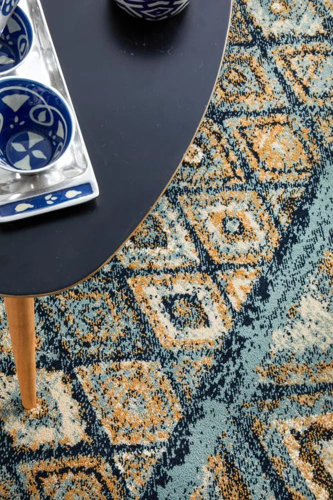 Oxford Mayfair Contrast Blue Rug