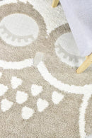 Mr&Mrs Owl 527 Beige Round Rug