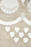 Mr&Mrs Owl 527 Beige Round Rug