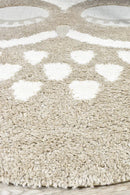 Mr&Mrs Owl 527 Beige Round Rug