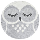 Mr&Mrs Owl 527 Grey Round Rug