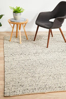 Carlos Felted Wool Rug Grey Natural
