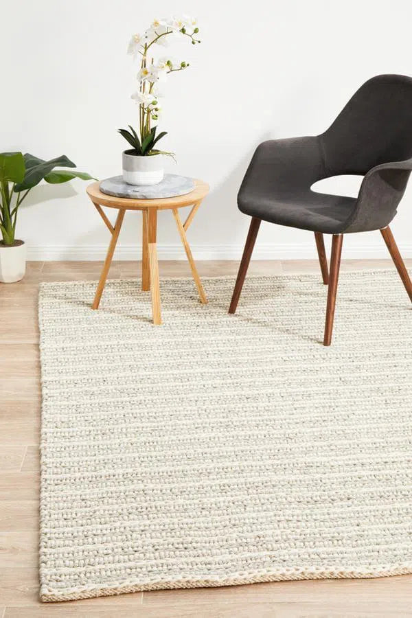 Hellena Braied Grey Felted Wool Rug