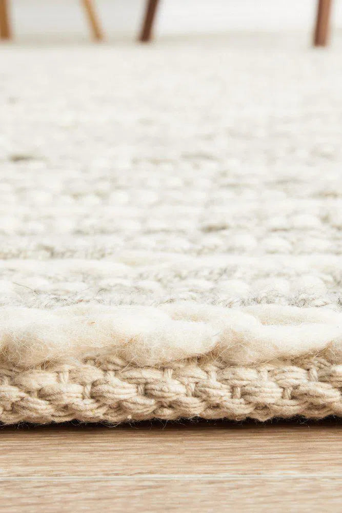 Hellena Braied Grey Felted Wool Rug