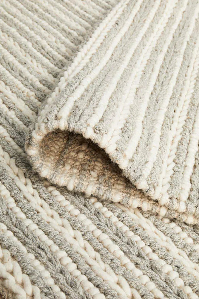 Hellena Braied Grey Felted Wool Rug