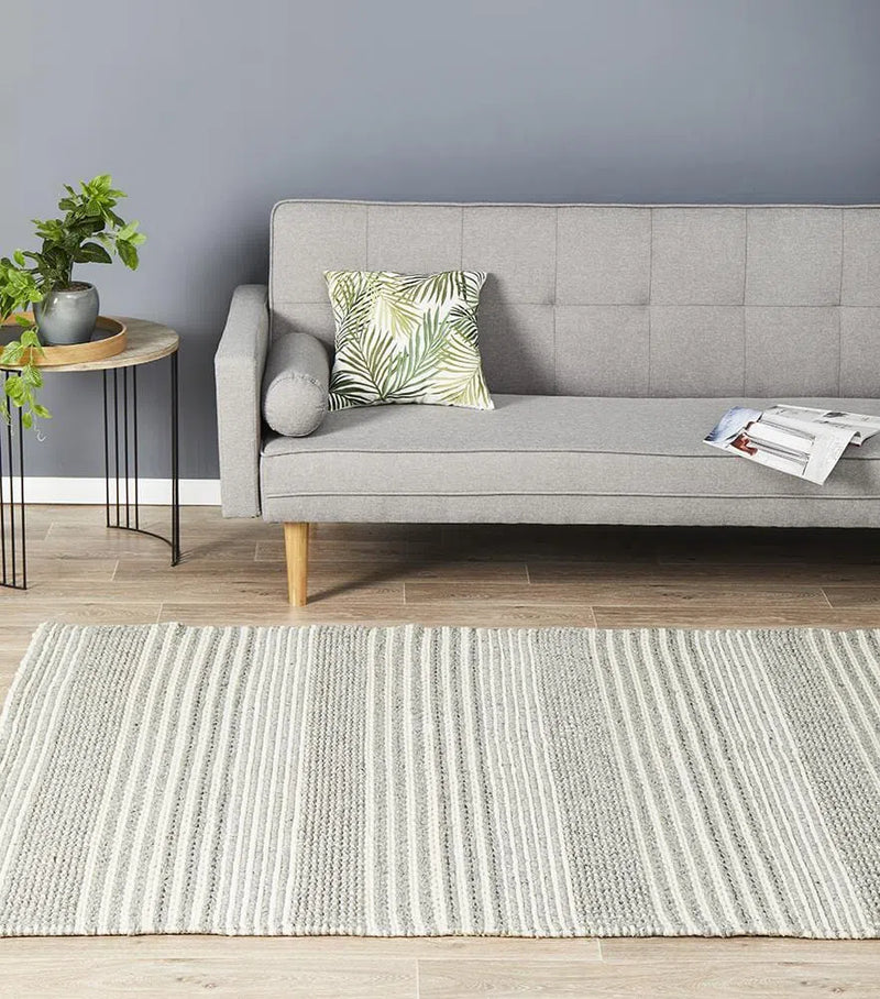 Hellena Braied Silver Felted Wool Rug
