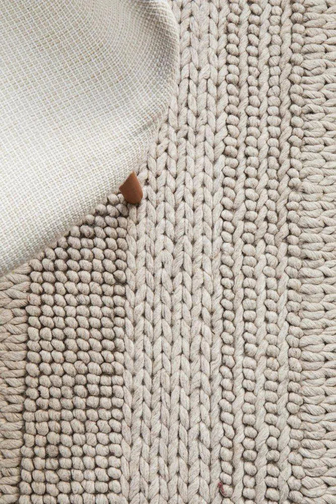 Hand Braied Grey Felted Wool Rug