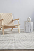 Hand Braied Silver Felted Wool Rug