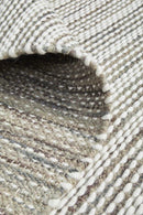 Hand Braied Silver Felted Wool Rug