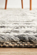 Hellena Braied Grey Wool Rug