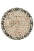 Rann Multicolour Traditional Distressed Round Rug