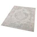 Taipei White and Grey Traditional Distressed Rug