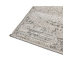 Taipei White and Grey Traditional Distressed Rug