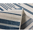 Yomi Navy and Cream Indoor Outdoor Rug