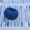 Yomi Navy and Cream Indoor Outdoor Rug