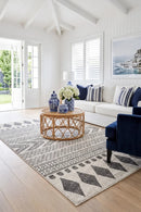 Adani Modern Tribal Design Grey Rug — AI styled visualisation