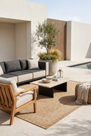 Akita White Indoor Outdoor Rug — AI styled visualisation