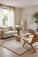 Allure Ivory Tusk Wool Rug — AI styled visualisation