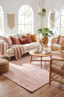 Allure Rose Cotton Rayon Rug — AI styled visualisation